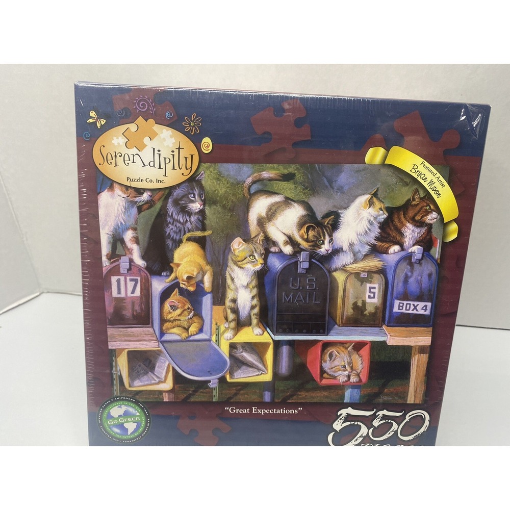 Serendipity Puzzle Cat Lovers New Sealed 550 Piece Bryan‎ Moon Family Hg8
